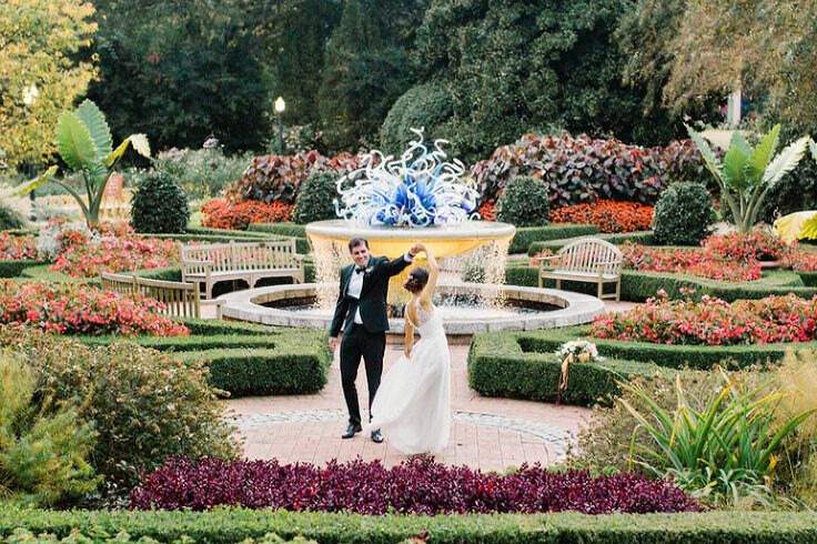 Botanische tuin bruiloft