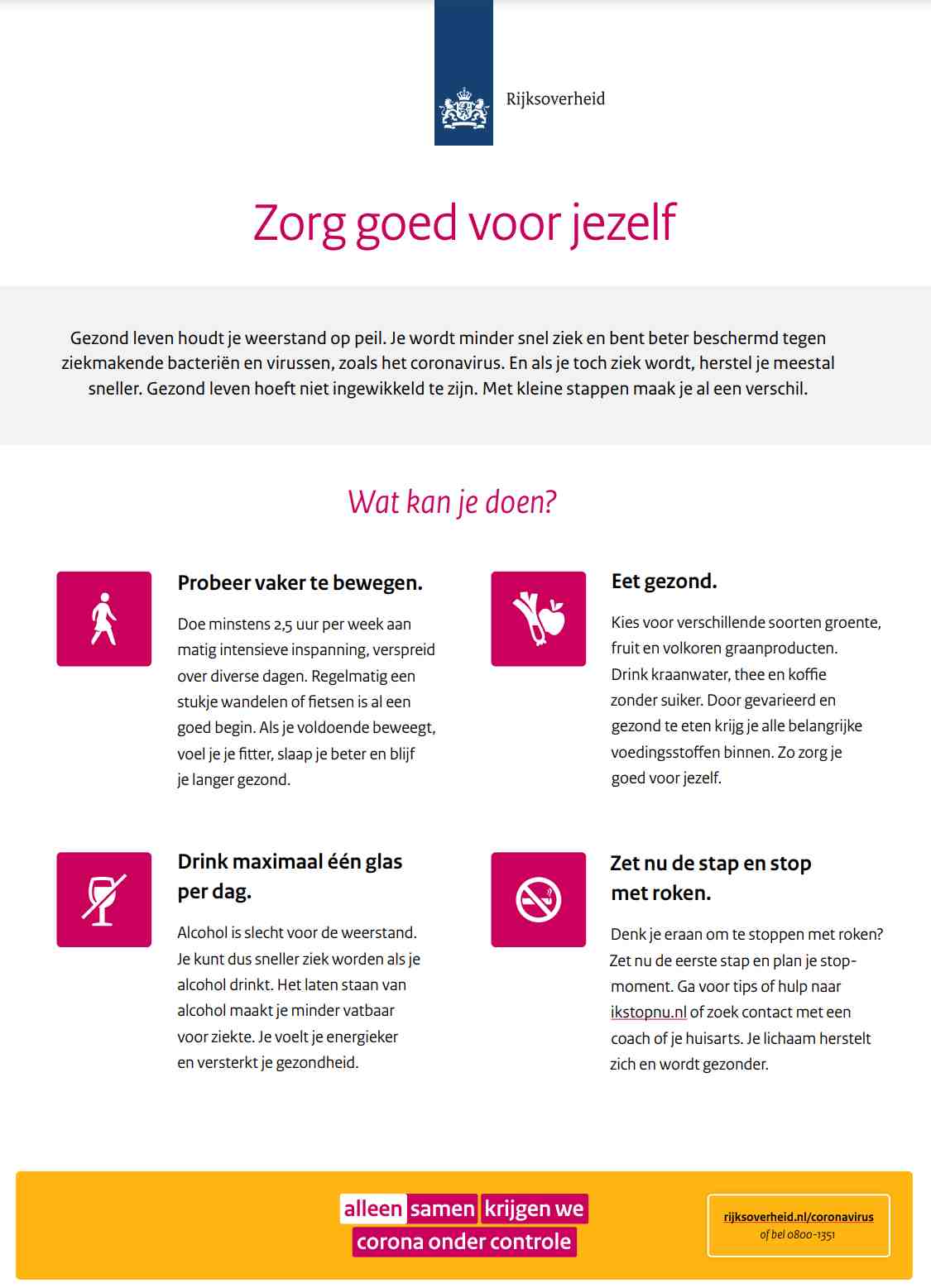 Basma Covid-19 beleid