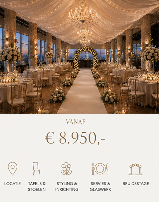 Timeless Luxury pakket trouwen bij WFC Essence