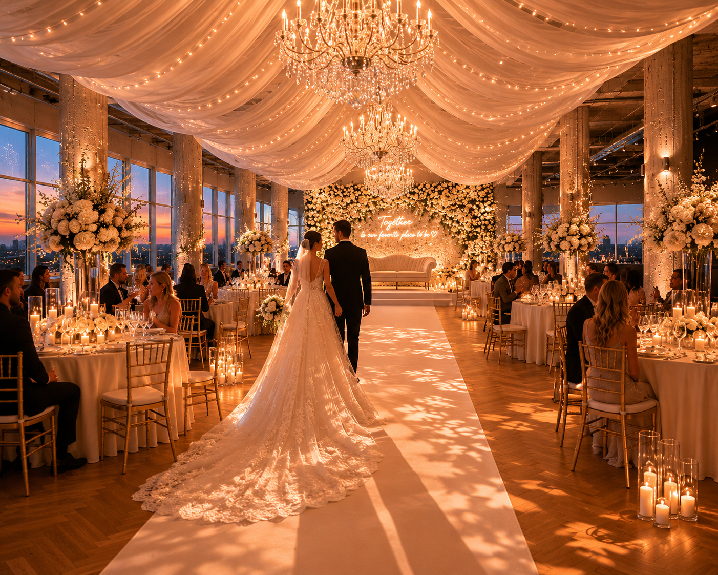 Trouwen in WFC Events. Een stijlvolle trouwlocatie vraagt om een setting die indruk maakt. Van ceremonie tot diner en avondfeest verzorgen wij de complete styling, decoratie en aankleding van jullie bruiloft bij WFC Events.